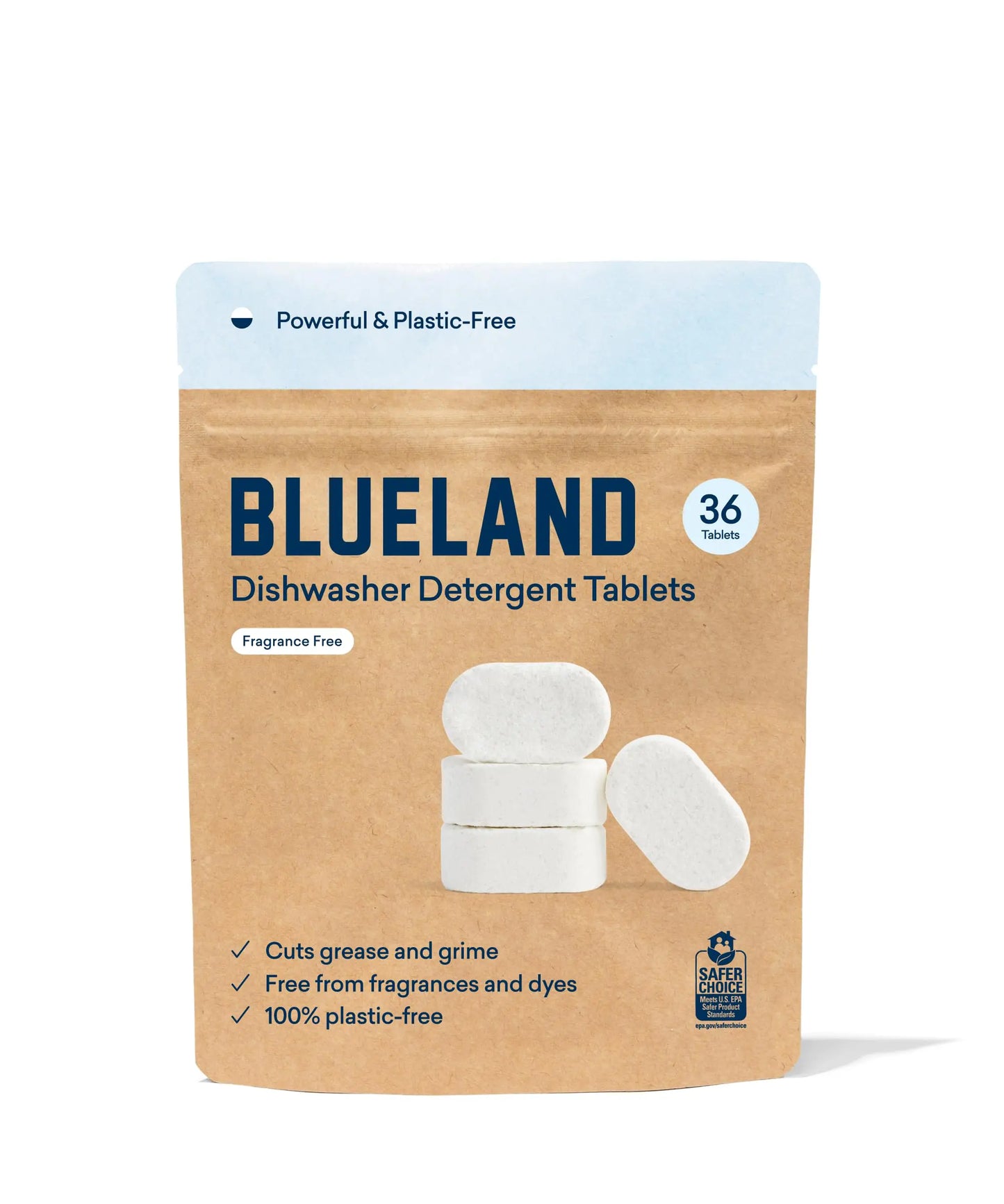BLUELAND Dishwasher Detergent Tablet Refill 36 Count - Plastic-Free & Eco Friendly Alternative to Liquid Pods or Sheets - Natural Sustainable - 36 Washes…