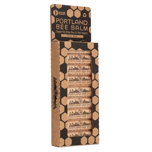 Portland Bee Balm All Natural Handmade Beeswax Based Lip Balm Unscented 9 Count